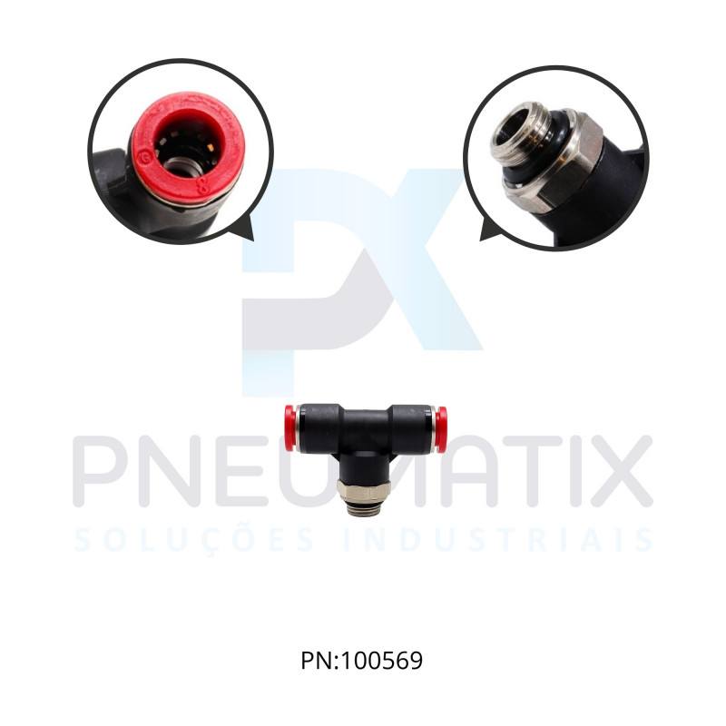 CONEXAO T MACHO CENTRAL PLASTICA 08MM X R.1/8 BSPP C02670818 NORGREN