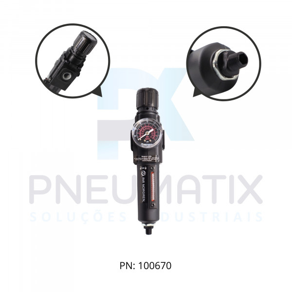FILTRO REGULADOR DE PRESSAO R.1/4 BSP D. AUT. COPO MET. 5 MICRAS C/MANOMETRO B72G-2GK-AE1-RMG NORGREN FILTRO REGULADOR DE PRESSAO R.1/4 BSP D. AUT. COPO MET. 5 MICRAS C/MANOMETRO B72G-2GK-AE1-RMG NORGREN