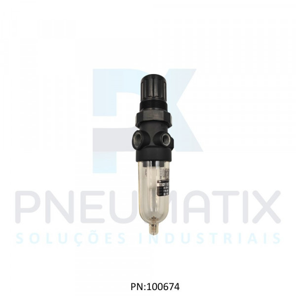 FILTRO REGULADOR DE PRESSAO R.1/4 BSP COPO POLICARBONATO DRENO MANUAL 5 MICRAS S/MANOMETRO B07-201-M1KG NORGREN