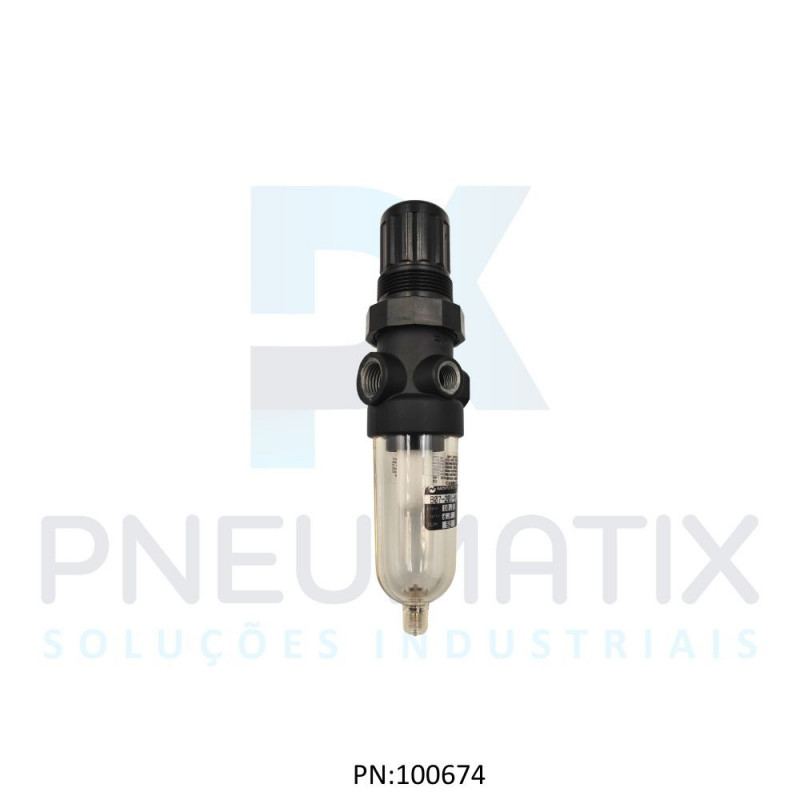 FILTRO REGULADOR DE PRESSAO R.1/4 BSP COPO POLICARBONATO DRENO MANUAL 5 MICRAS S/MANOMETRO B07-201-M1KG NORGREN