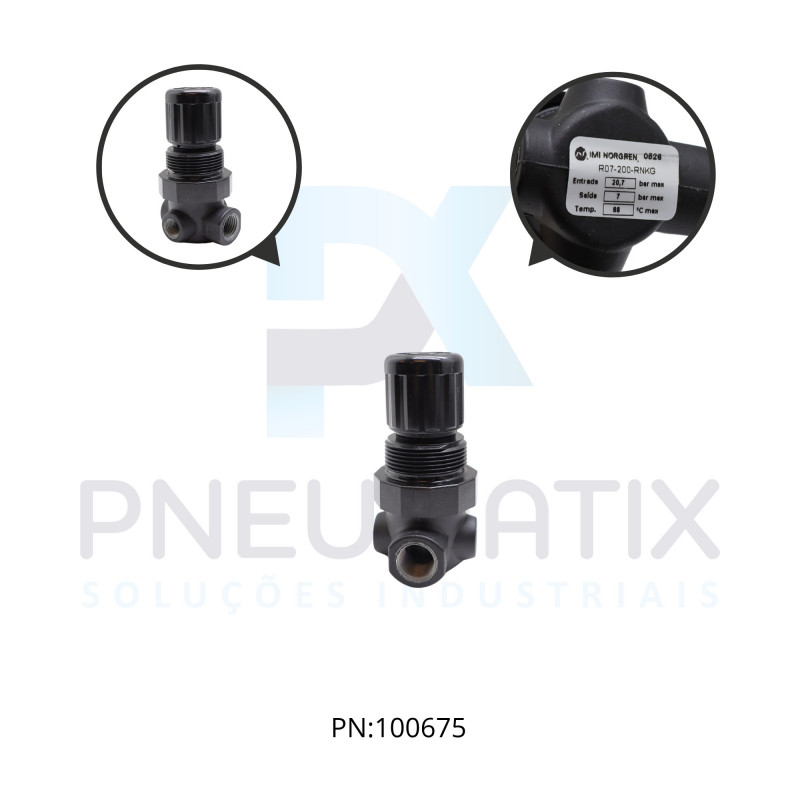 REGULADOR DE PRESSAO SERIE BASICA 1/4 BSP S/MANOMETRO R07-200-RNKG NORGREN