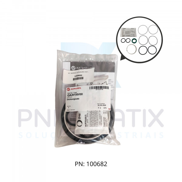 KIT REPARO P/CILINDRO ISO 100MM QA/8100/00 NORGREN KIT REPARO P/CILINDRO ISO 100MM QA/8100/00 NORGREN