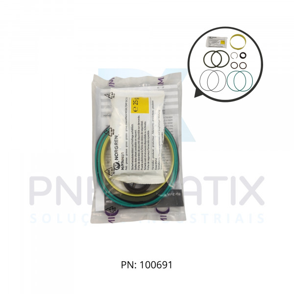 KIT REPARO P/CILINDRO ISO 100MM VITON TQA/8100/00 NORGREN KIT REPARO P/CILINDRO ISO 100MM VITON TQA/8100/00 NORGREN