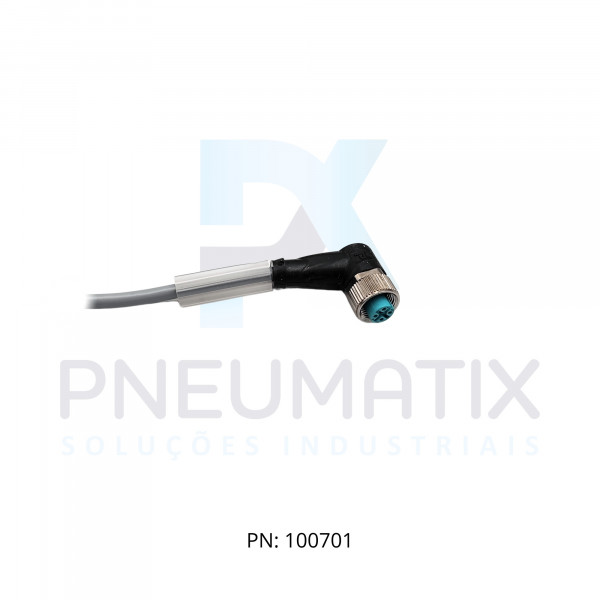 CABO C/CONECTOR 5MTS FEMEA ANGULAR M12 4 POLOS COR CINZA PVC V1-W-5M-PVC PN:032798 PEPPERL