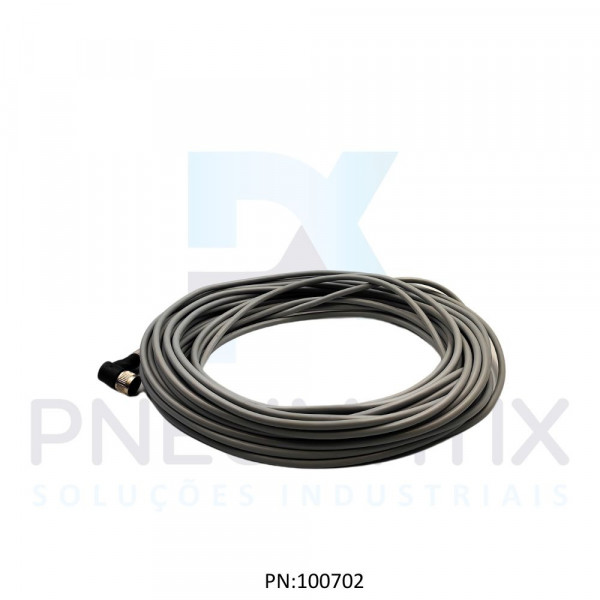 CABO C/CONECTOR 15MTS FEMEA ANGULAR M12 4 POLOS COR CINZA PVC V1-W-15M-PVC PN:128854 PEPPERL