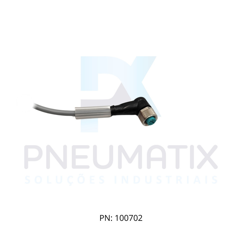 CABO C/CONECTOR 15MTS FEMEA ANGULAR M12 4 POLOS COR CINZA PVC V1-W-15M-PVC PN:128854 PEPPERL