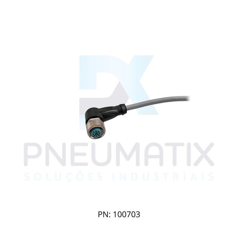 CABO C/CONECTOR 2MTS FEMEA ANGULAR M12 4 POLOS COR CINZA PVC V1-W-2M-PVC PN:032797 PEPPERL