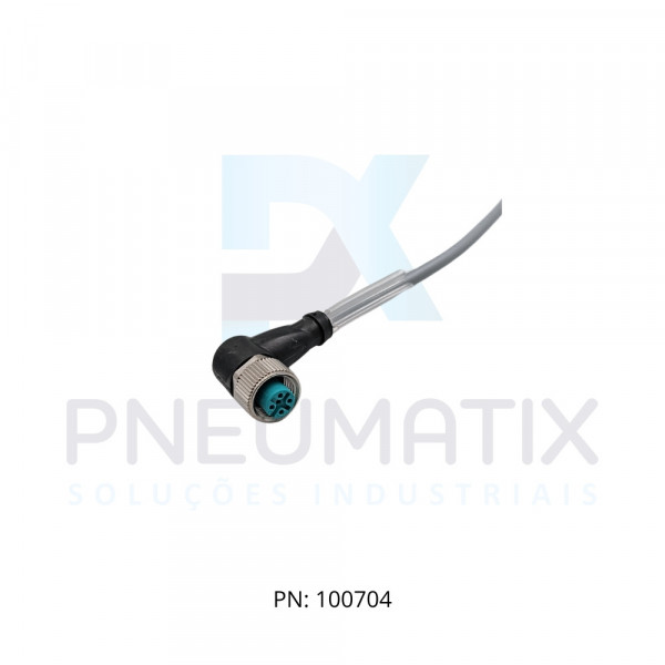 CABO C/CONECTOR 5MTS FEMEA ANGULAR M12 5 POLOS COR CINZA PVC V15-W-5M-PVC PN:109482 PEPPERL