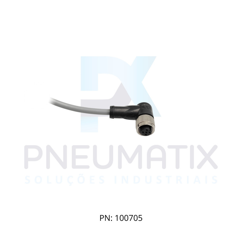 CABO C/CONECTOR 10MTS FEMEA ANGULAR M12 5 POLOS COR CINZA PVC V15-W-10M-PVC PN:109483 PEPPERL