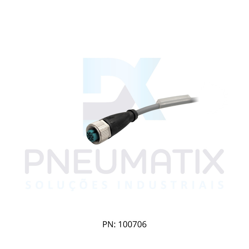 CABO C/CONECTOR 10MTS FEMEA RETO M12 4 POLOS COR CINZA PVC V1-G-10M-PVC PN:035074 PEPPERL