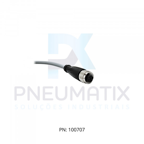 CABO C/CONECTOR 5MTS FEMEA RETO M12 4 POLOS COR CINZA PVC V1-G-5M-PVC PN:035073 PEPPERL