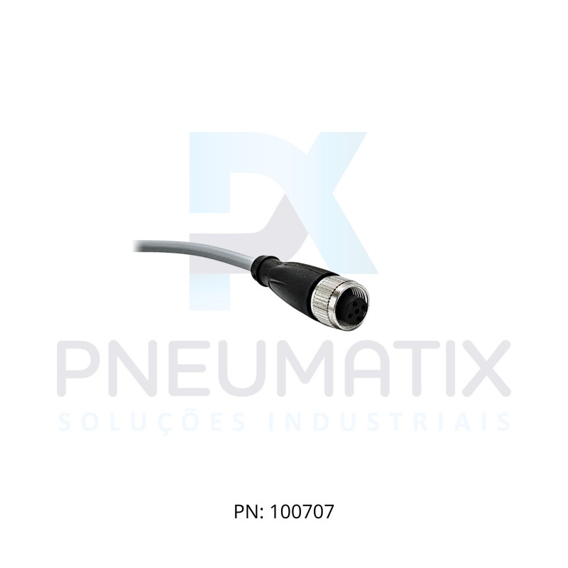 CABO C/CONECTOR 5MTS FEMEA RETO M12 4 POLOS COR CINZA PVC V1-G-5M-PVC PN:035073 PEPPERL