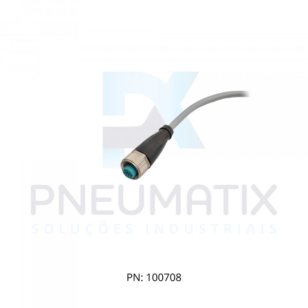 CABO C/CONECTOR 15MTS FEMEA RETO M12 4 POLOS COR CINZA PVC V1-G-15M-PVC PN:117079 PEPPERL