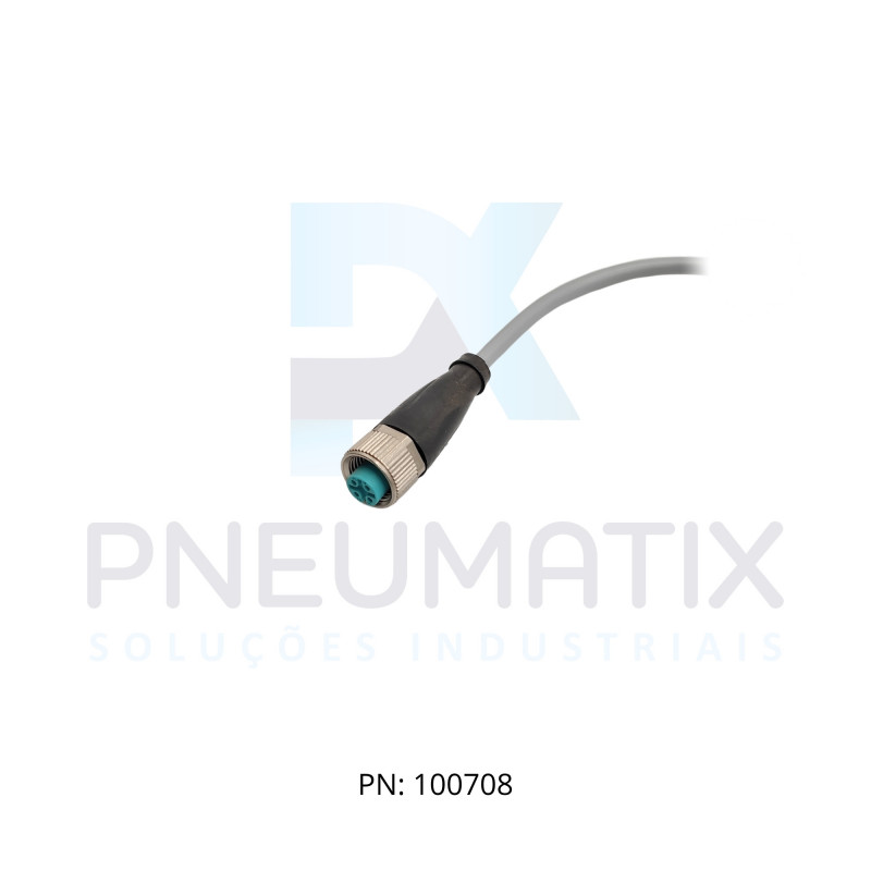 CABO C/CONECTOR 15MTS FEMEA RETO M12 4 POLOS COR CINZA PVC V1-G-15M-PVC PN:117079 PEPPERL