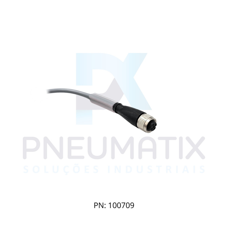 CABO C/CONECTOR 2MTS FEMEA RETO M12 4 POLOS COR CINZA PVC V1-G-2M-PVC PN:035071 PEPPERL