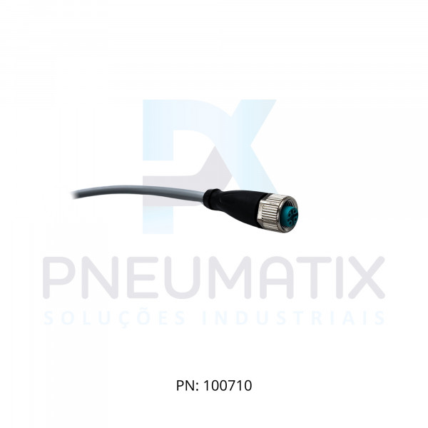 CABO C/CONECTOR 5MTS FEMEA RETO M12 5 POLOS COR CINZA PVC V15-G-5M-PVC PN:109478 PEPPERL