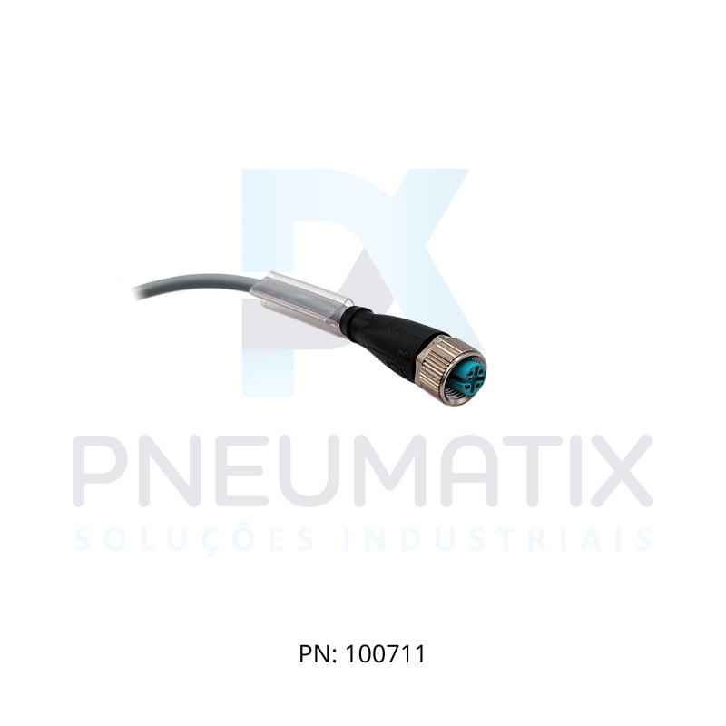 CABO C/CONECTOR 2MTS FEMEA RETO M12 5 POLOS COR CINZA PVC V15-G-2M-PVC PN:035322 PEPPERL
