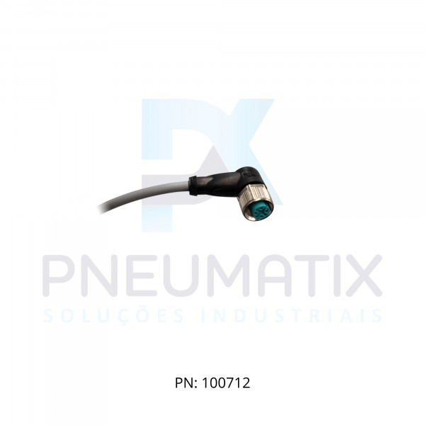 CABO C/CONECTOR 2MTS FEMEA ANGULAR M12 5 POLOS COR CINZA PUR V15-W-2M-PUR PN:021972 PEPPERL