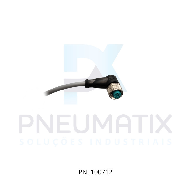 CABO C/CONECTOR 2MTS FEMEA ANGULAR M12 5 POLOS COR CINZA PUR V15-W-2M-PUR PN:021972 PEPPERL