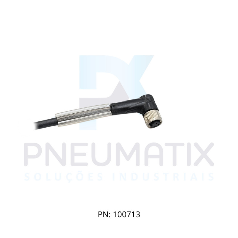 CABO C/CONECTOR 5MTS FEMEA ANGULAR M8 3 POLOS COR PRETO PUR V3-WM-BK5M-PUR-U PN:234128 PEPPERL