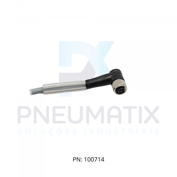 CABO C/CONECTOR 5MTS FEMEA ANGULAR M8 4 POLOS COR CINZA PVC V31-WM-5M-PVC PN:109033 PEPPERL
