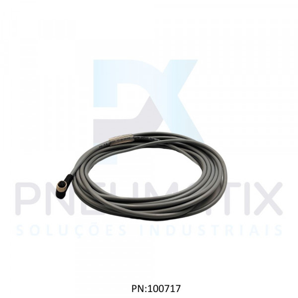 CABO C/CONECTOR 5MTS FEMEA ANGULAR M8 3 POLOS COR CINZA PVC V3-WM-5M-PVC PN:109026 PEPPERL