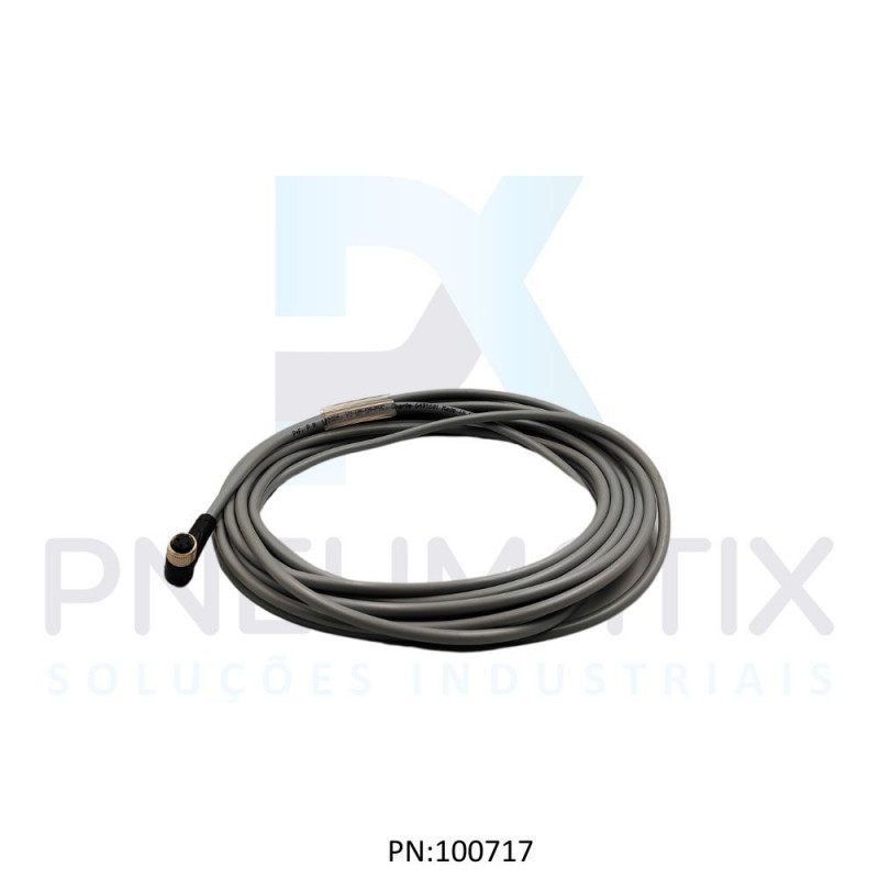 CABO C/CONECTOR 5MTS FEMEA ANGULAR M8 3 POLOS COR CINZA PVC V3-WM-5M-PVC PN:109026 PEPPERL