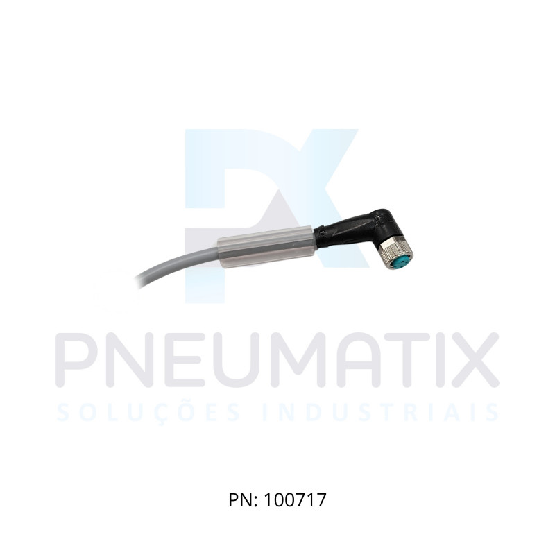 CABO C/CONECTOR 5MTS FEMEA ANGULAR M8 3 POLOS COR CINZA PVC V3-WM-5M-PVC PN:109026 PEPPERL