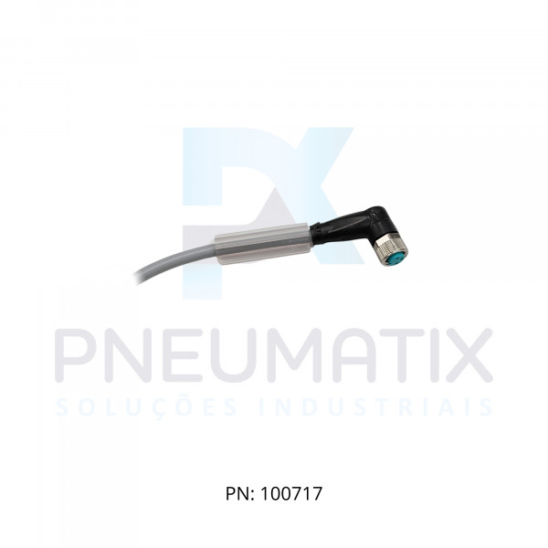 CABO C/CONECTOR 5MTS FEMEA ANGULAR M8 3 POLOS COR CINZA PVC V3-WM-5M-PVC PN:109026 PEPPERL