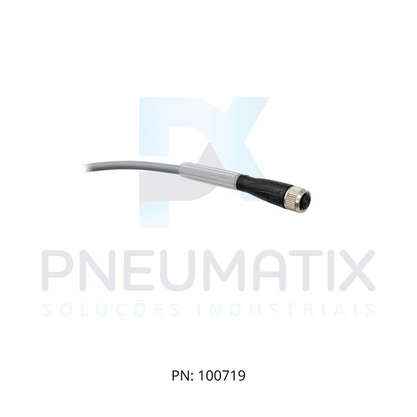 CABO C/CONECTOR 2MTS FEMEA RETO M8 3 POLOS COR CINZA PUR V3-GM-2M-PUR PN:116460 PEPPERL