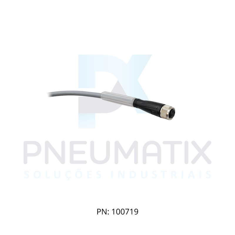 CABO C/CONECTOR 2MTS FEMEA RETO M8 3 POLOS COR CINZA PUR V3-GM-2M-PUR PN:116460 PEPPERL