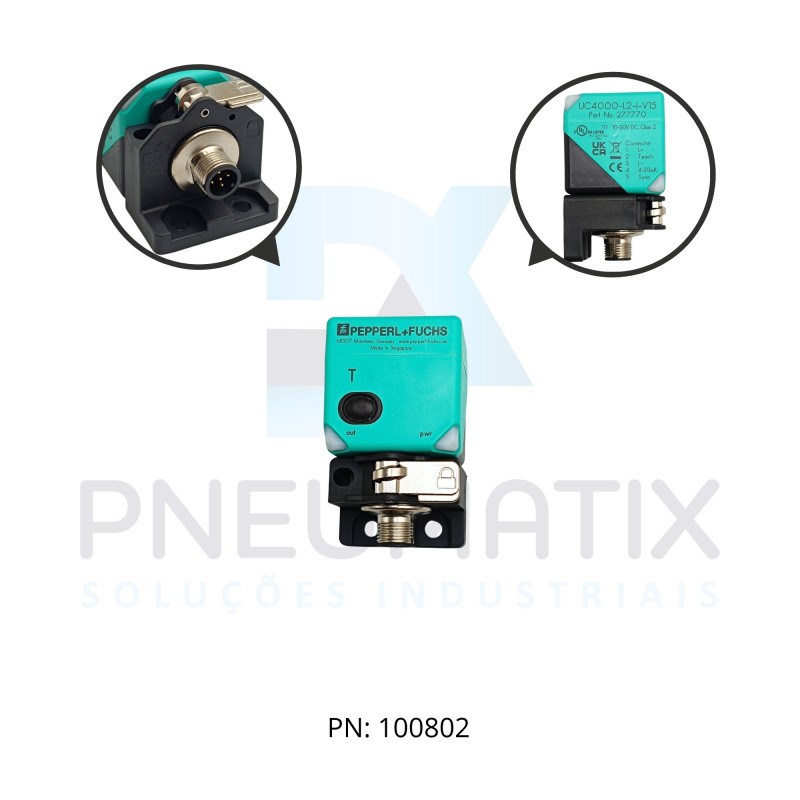 SENSOR ULTRASSONICO RETANGULAR Sn:4000MM ALIM.10-30VDC OUTPUT 4-20mA M12 UC4000-L2-I-V15 PN:277770 PEPPERL SENSOR ULTRASSONICO RETANGULAR Sn:4000MM ALIM.10-30VDC OUTPUT 4-20mA M12 UC4000-L2-I-V15 PN:277770 PEPPERL
