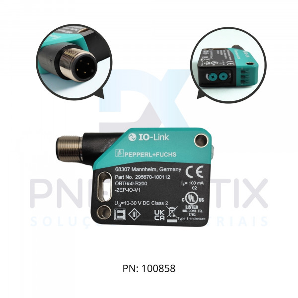 SENSOR FOTOEL.RETAN.Sn:650MM TP.DIFUSO ALIM.10-30VDC NA/NF IO-LINK M12 OBT650-R200-2EP-IO-V1 PN:295670-100112 PEPPERL