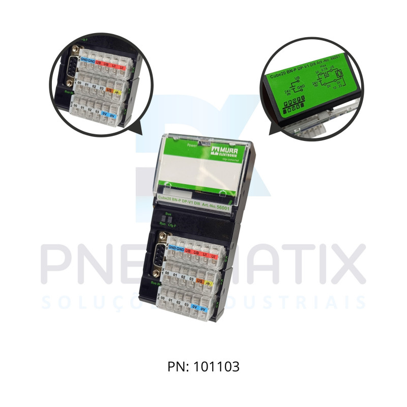 NO DE REDE CUBE20 PROFIBUS 8DI ME56001 MURRELEKTRONIK