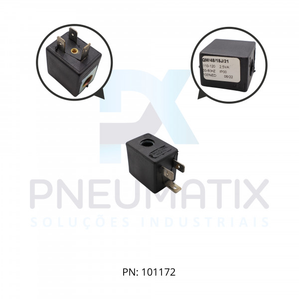 BOBINA TENSAO 110V POTENCIA 2,0 WATTS TAM.22MM NUCLEO 9,2MM SERIE V53 QM/48/18J/21 NORGREN BOBINA TENSAO 110V POTENCIA 2,0 WATTS TAM.22MM NUCLEO 9,2MM SERIE V53 QM/48/18J/21 NORGREN