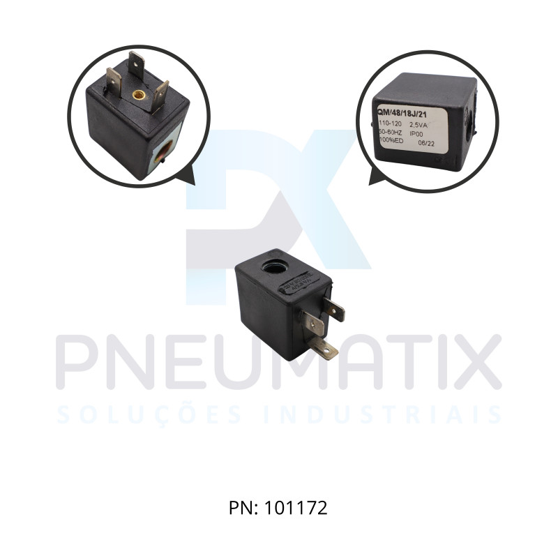 BOBINA TENSAO 110V POTENCIA 2,0 WATTS TAM.22MM NUCLEO 9,2MM SERIE V53 QM/48/18J/21 NORGREN BOBINA TENSAO 110V POTENCIA 2,0 WATTS TAM.22MM NUCLEO 9,2MM SERIE V53 QM/48/18J/21 NORGREN
