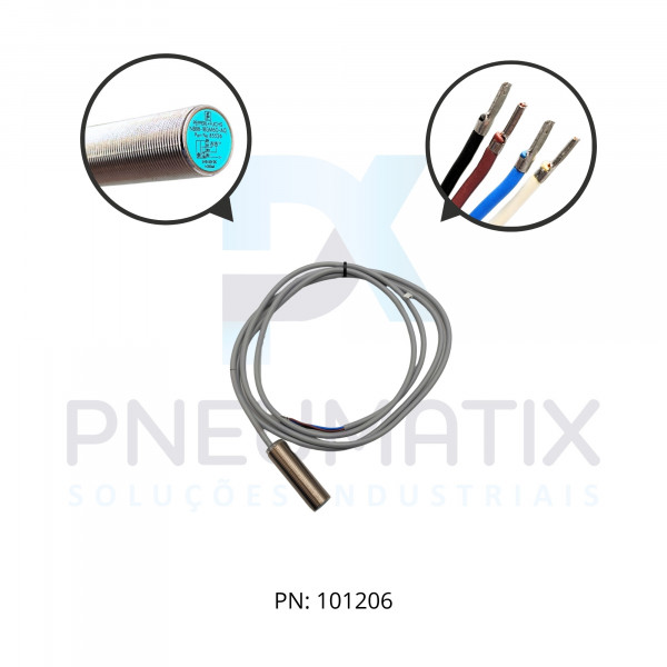 SENSOR IND.CIL.DIAM.18MM Sn:8MM FAC.ALIM.10-30VDC NPN NA/NF CABO 2MTS NBB8-18GM60-A0 PN:085526 PEPPERL