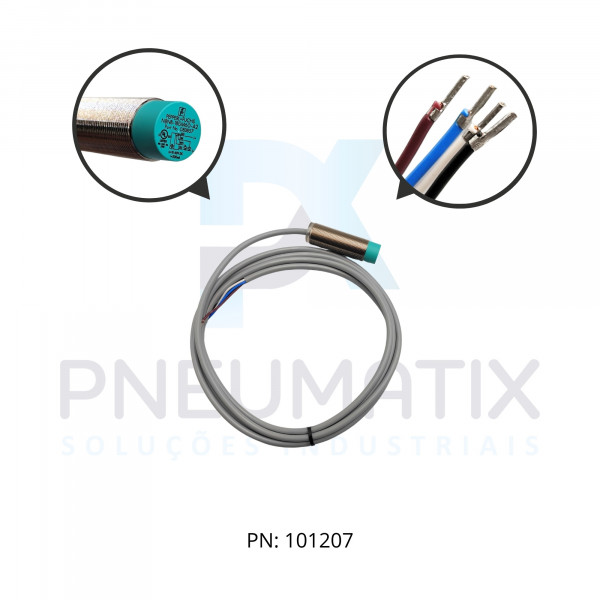SENSOR IND.CIL.DIAM.18MM Sn:8MM N.FAC.ALIM.10-30VDC PNP NA/NF CABO 2MTS NBN8-18GM60-A2 PN:083857 PEPPERL