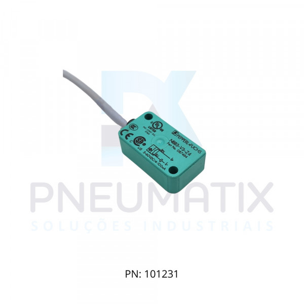 SENSOR IND.RETANGULAR Sn:3MM FAC.ALIM.5-60VDC 2 FIOS NA CABO 2MTS NBB3-V3-Z4 PN:087484 PEPPERL