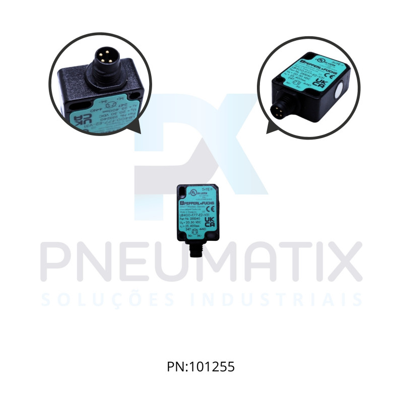 SENSOR ULTRASSONICO RETANGULAR Sn:400MM ALIM.24VDC PNP NA M8 UB400-F77-E2-V31 PN:233240 PEPPERL SENSOR ULTRASSONICO RETANGULAR Sn:400MM ALIM.24VDC PNP NA M8 UB400-F77-E2-V31 PN:233240 PEPPERL