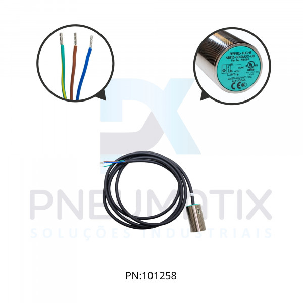SENSOR IND.CIL.DIAM.30MM Sn:15MM FAC.ALIM.20-250VAC/DC 2 FIOS NF CABO PUR 2MTS NBB15-30GM50-UO PN:198089 PEPPERL SENSOR IND.CIL.DIAM.30MM Sn:15MM FAC.ALIM.20-250VAC/DC 2 FIOS NF CABO PUR 2MTS NBB15-30GM50-UO PN:198089 PEPPERL