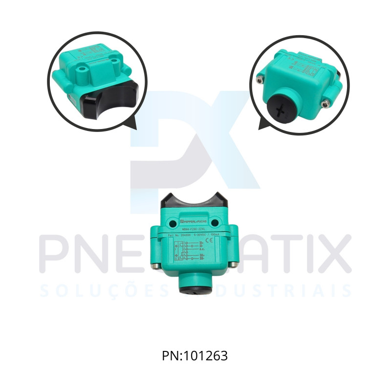 SENSOR IND.MONITOR VALVULA Sn:3MM FAC.ALIM.5-30VDC 2 FIOS 2xNA CAIXA DE BORNE NBN4-F25K-2Z4L PN:264856 PEPPERL