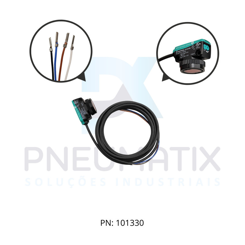 SENSOR FOTOEL.RETAN./CIL.DIAM.18MM Sn:12,5M TP.BARREIRA ALIM.10-30VDC PNP/NPN OBE10M-R103-S2EP-IO PN:284447 PEPPERL