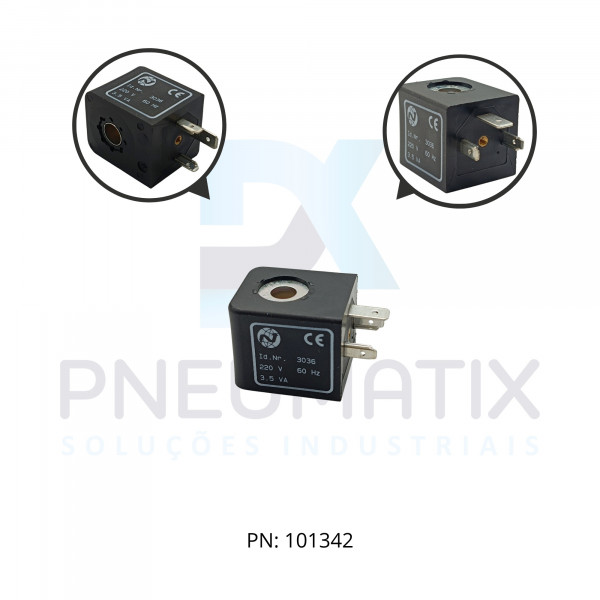 BOBINA TENSAO 220VAC POTENCIA 3,5VA TAM.30MM NUCLEO 9,2MM SERIE 97300 0000000303622060 NORGREN