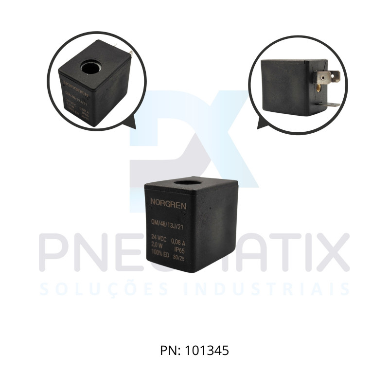 BOBINA TENSAO 24VCC POTENCIA 2,0 WATTS TAM.22MM NUCLEO 9,2 MM SERIE V51 QM/48/13J/21 NORGREN BOBINA TENSAO 24VCC POTENCIA 2,0 WATTS TAM.22MM NUCLEO 9,2 MM SERIE V51 QM/48/13J/21 NORGREN