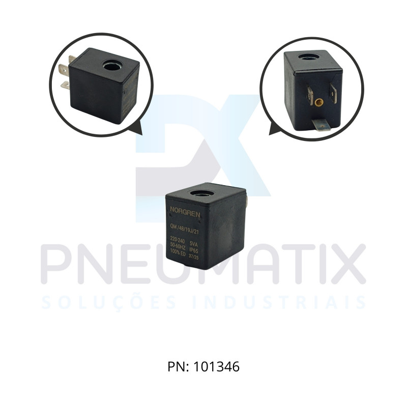 BOBINA TENSAO 220VAC POTENCIA 5,0VA TAM.22MM NUCLEO 9,2MM SERIE V51 QM/48/19J/21 NORGREN BOBINA TENSAO 220VAC POTENCIA 5,0VA TAM.22MM NUCLEO 9,2MM SERIE V51 QM/48/19J/21 NORGREN