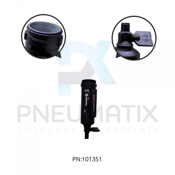 COPO METAL C/VISOR LONGO DRENO MANUAL LINHA 72 4233-50RL NORGREN
