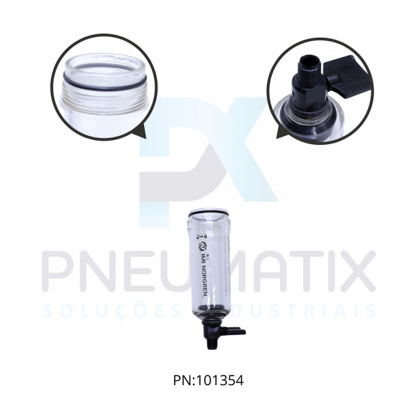 COPO POLICARBONATO CURTO DRENO MANUAL LINHA 72 4266-50RF NORGREN