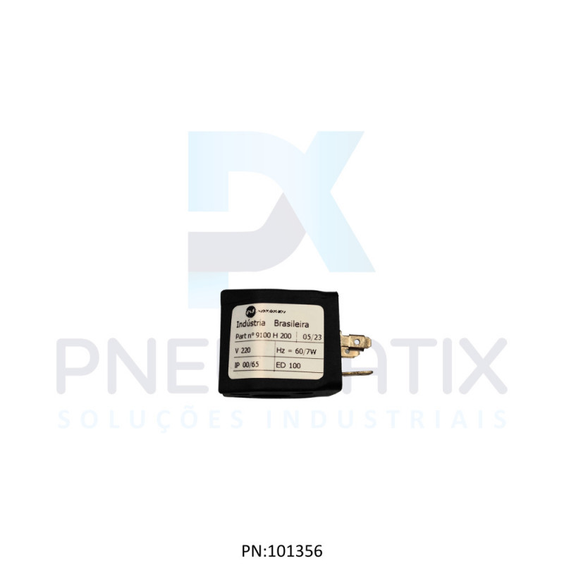 BOBINA TENSAO 220VAC POTENCIA 15VA TAM.30MM NUCLEO 10MM SERIE CLICK ON 0000000.9100.22060 NORGREN