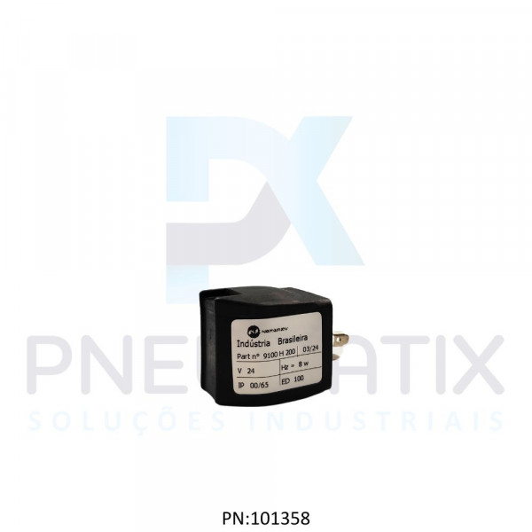 BOBINA TENSAO 24VCC POTENCIA 8 WATTS TAM.30MM NUCLEO 10MM SERIE CLICK ON 0000000.9100.02400 NORGREN